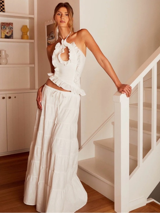 Peppermayo Dresses & Skirts - Peppermayo Mariella Linen Maxi Skirt - White